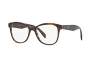PRADA Plastic Irregular Shape Eyeglass Frames Unisex Umber