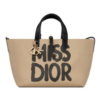 DIOR Cow Leather Handbag Medium Size Women's Khaki