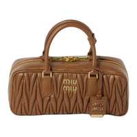 MIU MIU Arcadie Series Leather Shoulder Bag Crossbody Bag Handbag Regular Women's Caramel