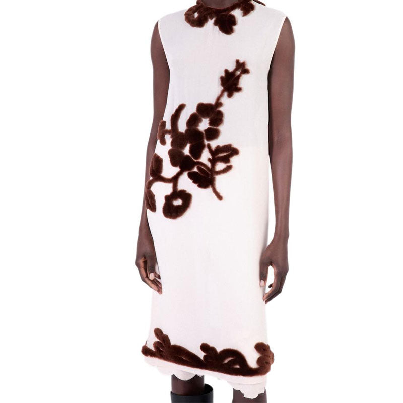 PRADA Floral embroidered Silk Midi Dress