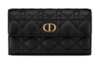 DIOR Calfskin Wallet Women's Black