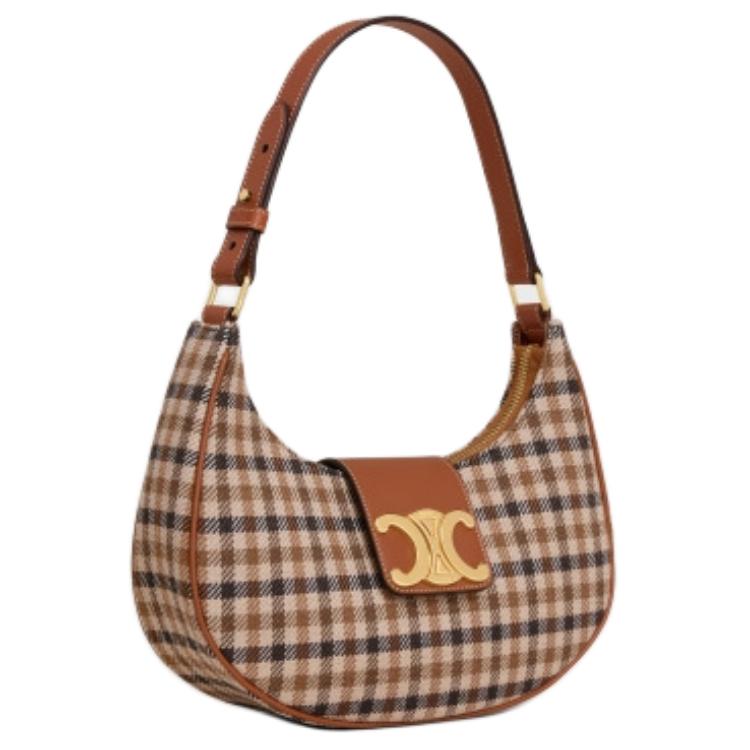 CELINE AVATriomphe Fabric Handbag, Shoulder Bag Medium Size Women's Multicolor