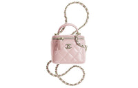 CHANEL 22P Sheepskin Box Bag Shoulder Bag Crossbody Bag Handbag Women's Pink
