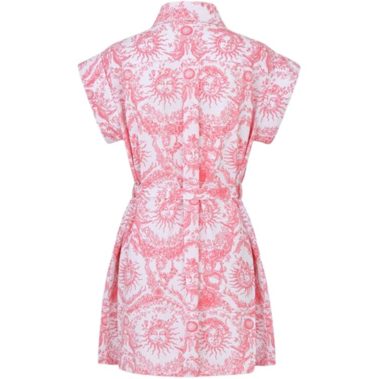 DIOR All Over Printed Belted Dress