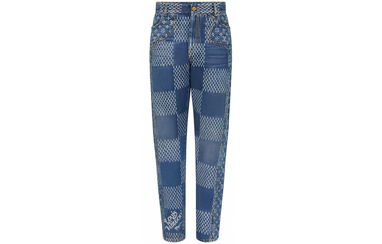LOUIS VUITTON X Nigo Giant Damier Waves Mngm Denim Pants
