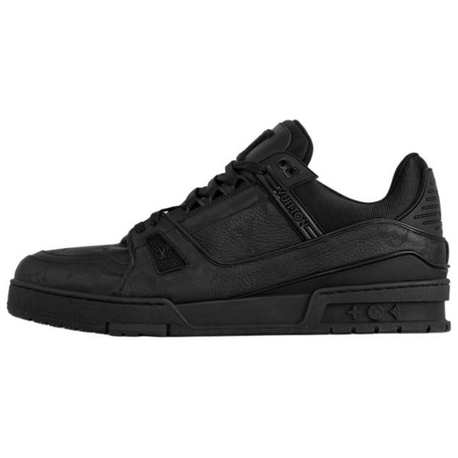 LOUIS VUITTON Trainer Low-Top Skateboard Shoes Men's Black