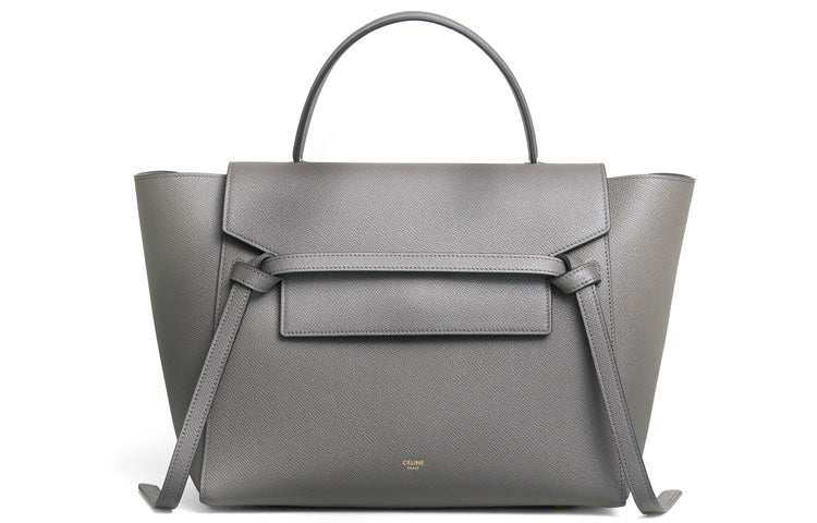 CELINE Grained Calfskin Catfish Bag, Portable Crossbody Bag, Shoulder Bag Mini Women's Gray