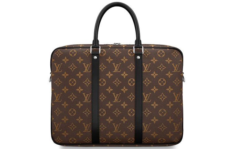 LOUIS VUITTON Canvas Briefcase, Laptop Bag, Shoulder Bag, Crossbody Bag, Handbag Small Size Men's Brown