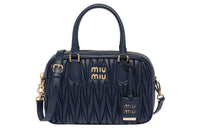 MIU MIU Matelassé Soft Sheep Leather Shoulder Bag Crossbody Bag Handbag Women's Sea Blue
