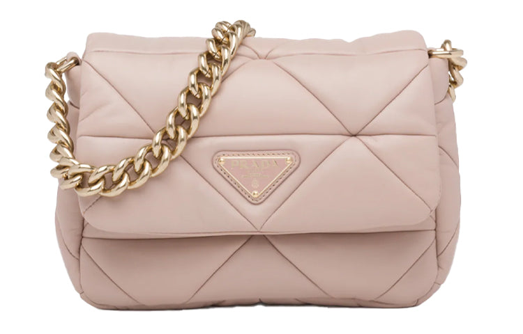 PRADA Soft Sheep Leather Handbag Shoulder Bag Women's Pink