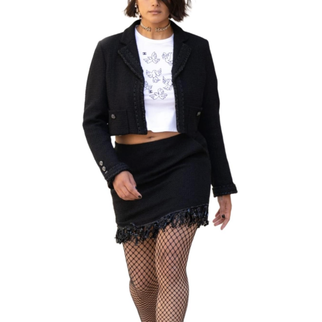 CHANEL Jackets Coats Women's Black