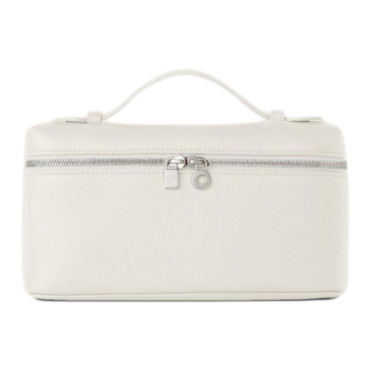 Loro Piana ExtraPocket Grained Calfskin Handbag Shoulder Bag Unisex Whisper White