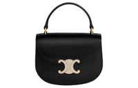 CELINE BesaceTriomphe Shiny Cow Leather Shoulder Bag Crossbody Bag Handbag Mini Women's Black
