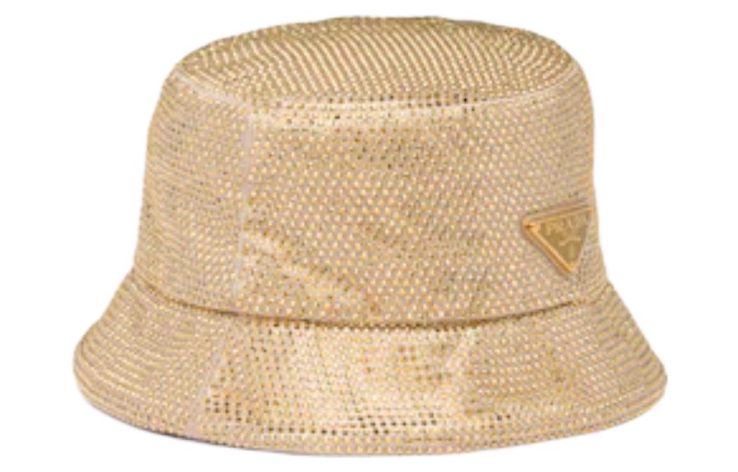 PRADA Crystal-embellished Satin Bucket Hat