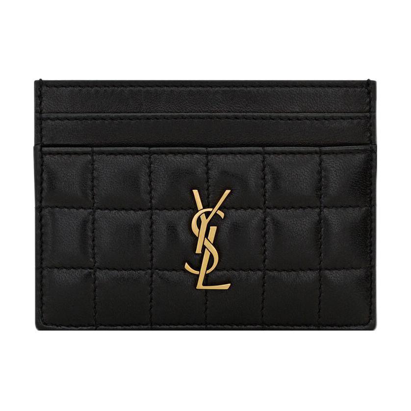SAINT LAURENT Sheepskin Card Holder Women's Black