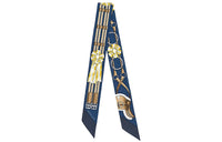 HERMES Silk Scarves Women's Marine Blue