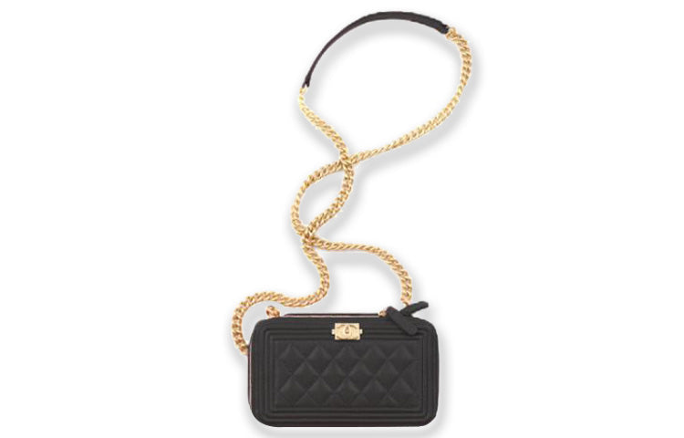 CHANEL Grained Embossed Cow Leather Box Bag Shoulder Bag Crossbody Bag Women's Black
