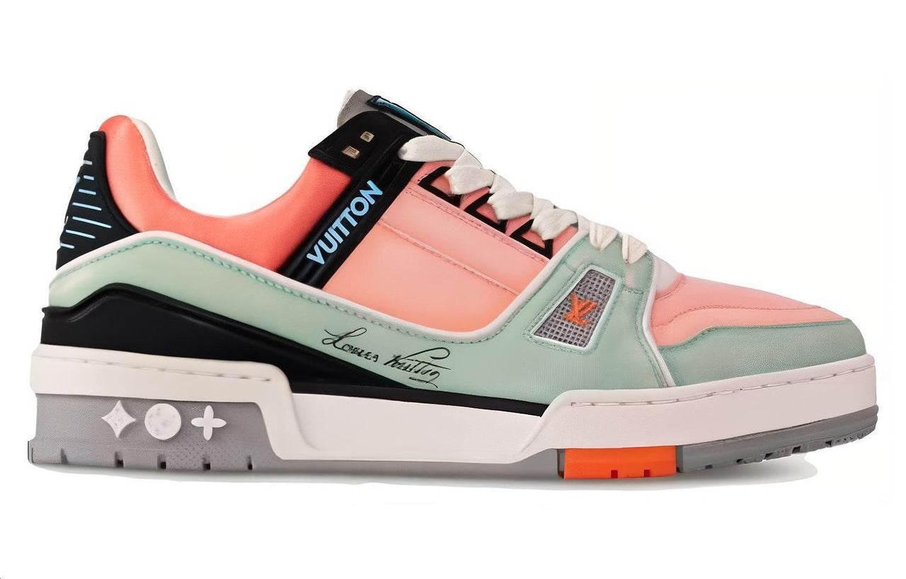 LOUIS VUITTON Trainer Low-Top Skateboard Shoes Women's Orange