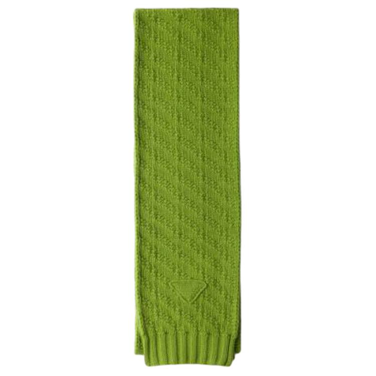 PRADA Wool, Cashmere Knit Scarves Men's Green