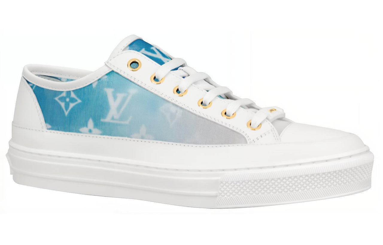 LOUIS VUITTON Stellar Sneakers 'White With Fading Blue Monogram' Women's