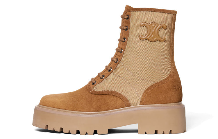 CELINE Ankle Boots Women's Dark Beige