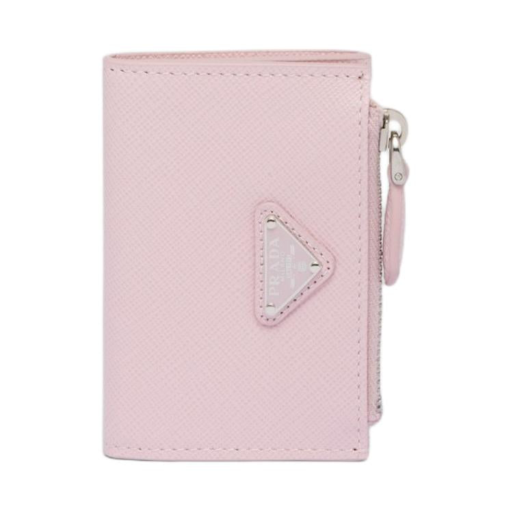 PRADA Saffiano Leather Card Holder Women's Pink
