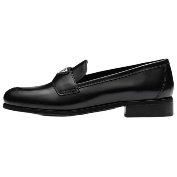PRADA Bushed Leather Loafers 'Black' Women's