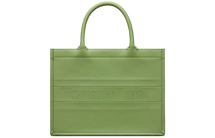 DIOR BookTote Cow Leather Tote Bag Shopping Bag Shoulder Bags Handbags Regular Women's Willow Green