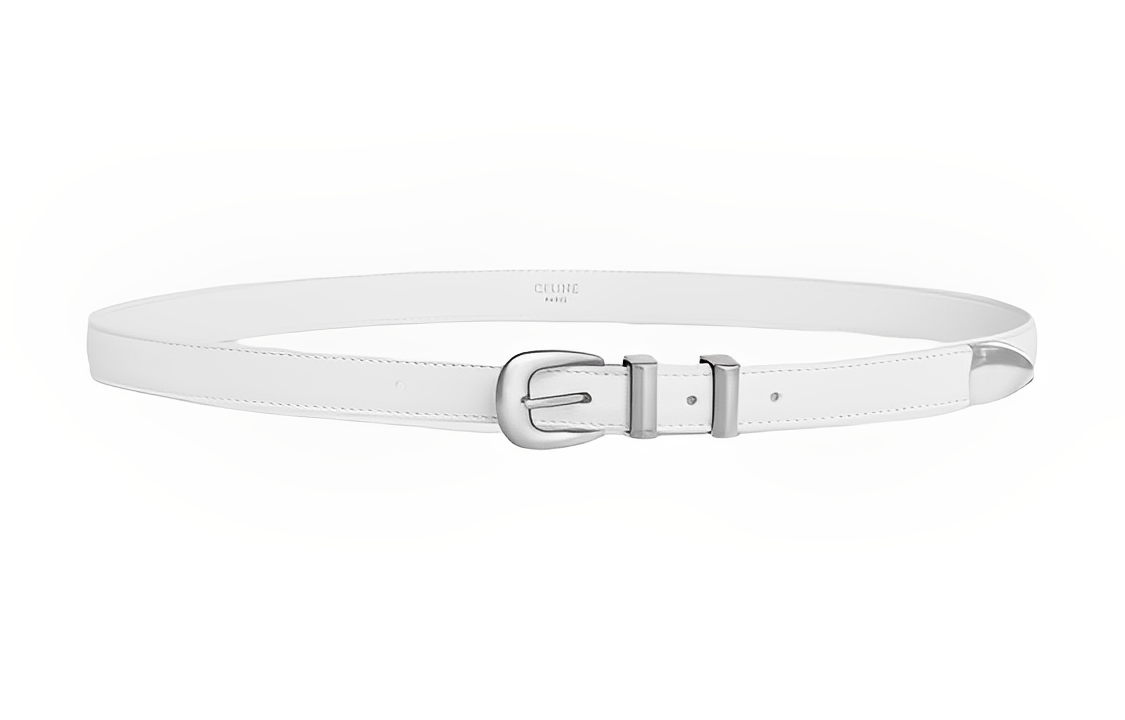 CELINE Leather Belts Women's White