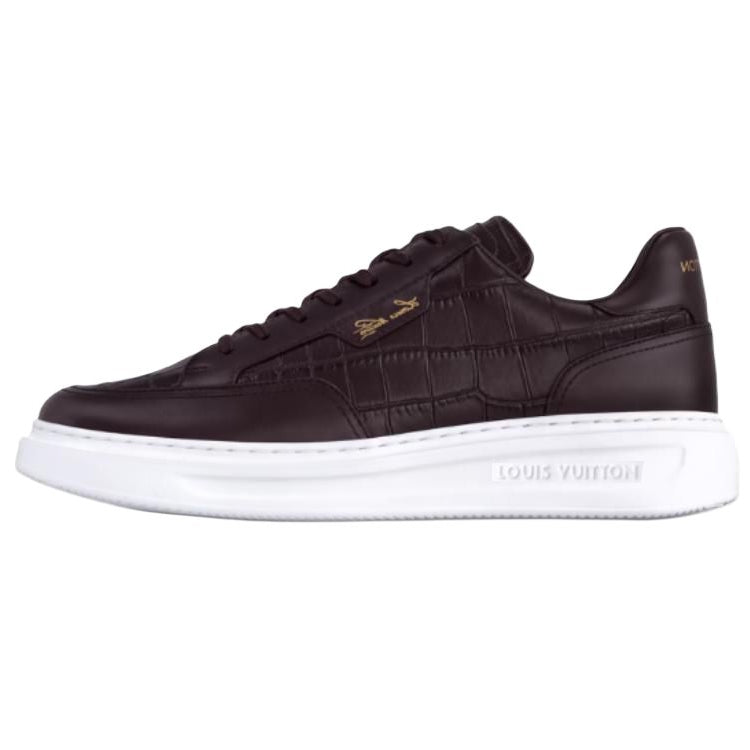 LOUIS VUITTON Beverly Hills Low-Top Skateboard Shoes Men's Brown