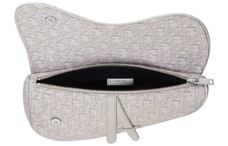 DIOR Saddle Leather Saddle Bag, Shoulder Bag, Crossbody Bag, Sling Bag, Fanny Pack Women's Beige