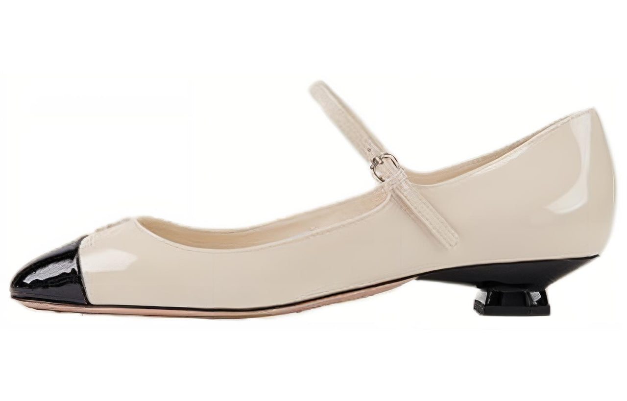 MIU MIU Chunky Heel Mary Jane Shoes Women's White