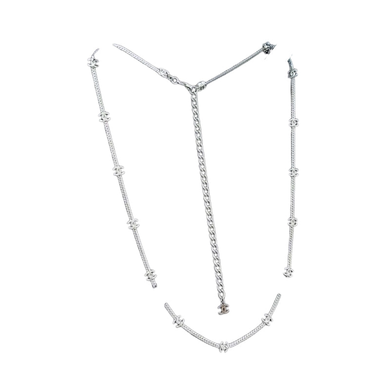 CHANEL Metal, Silver Necklaces Women's Silver