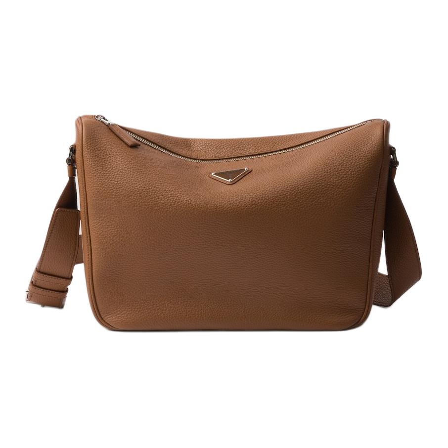 PRADA Calfskin Shoulder Bag Women's Brandy