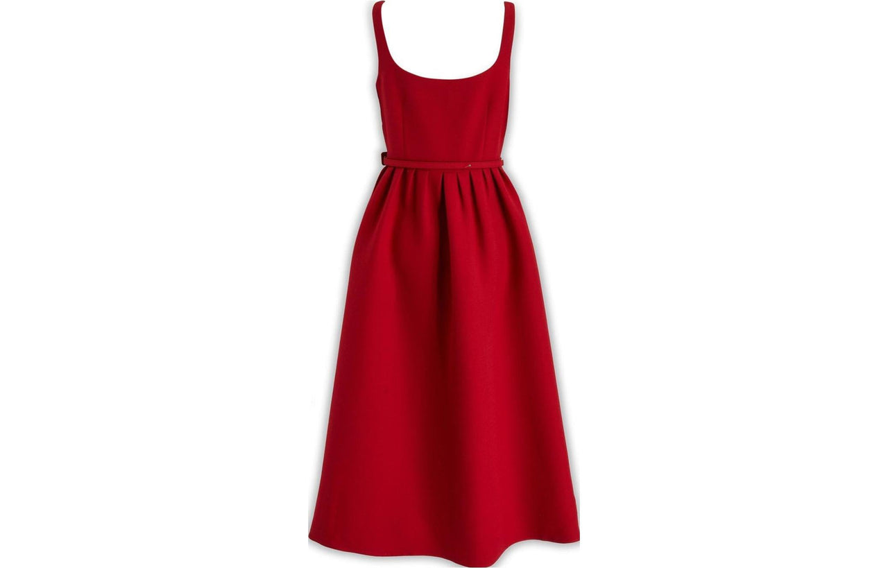 DIOR Belted Waist Sleeveless Dress