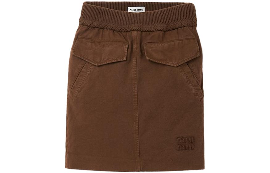 MIU MIU FW23 Casual Short Skirts Women's Cocoa Brown