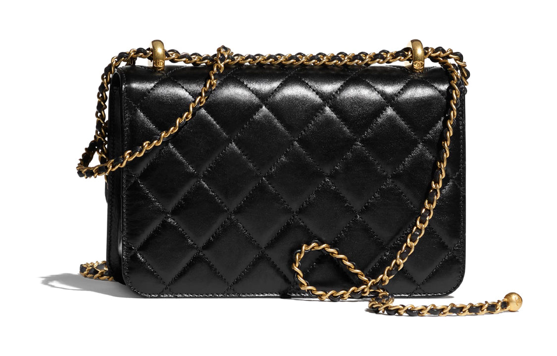 CHANEL Small Size 24C Flap Bag With Adjustable Strap Black AS2649