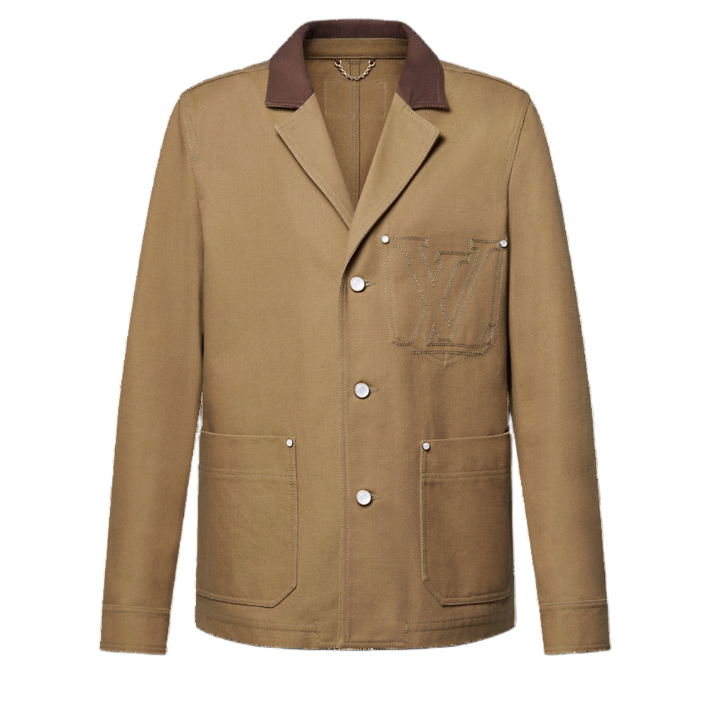LOUIS VUITTON Tailored Workwear Cotton Canvas Jacket