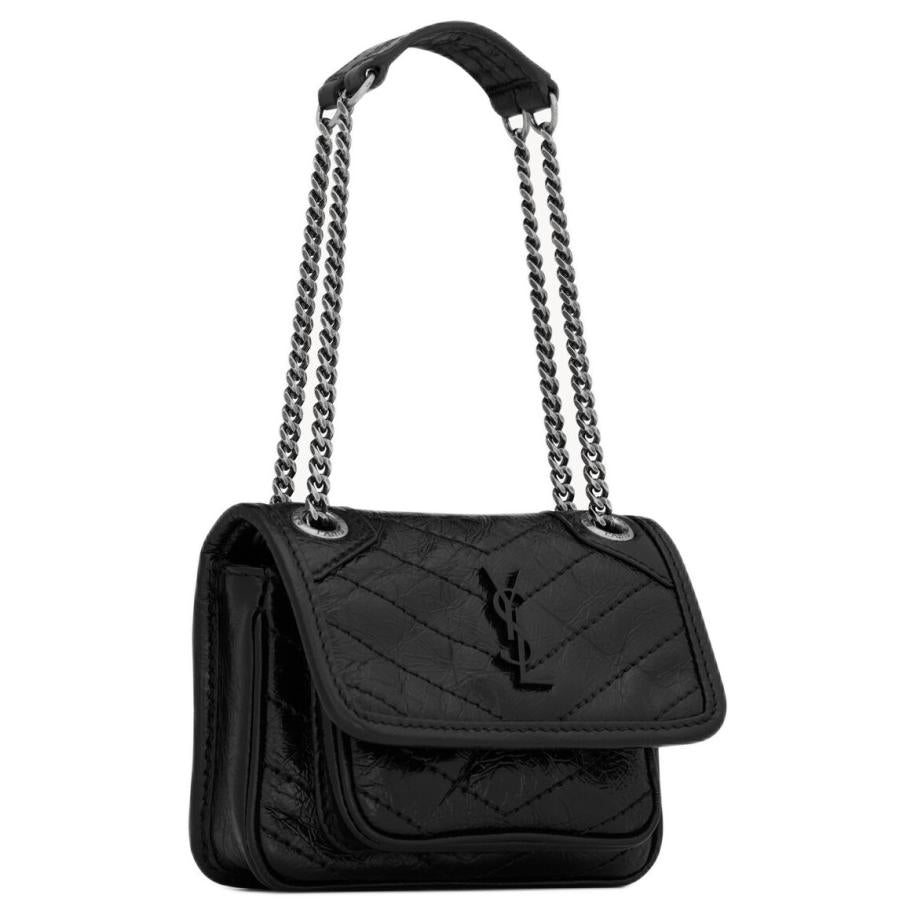 SAINT LAURENT Niki Leather Handbag Mini Women's Black