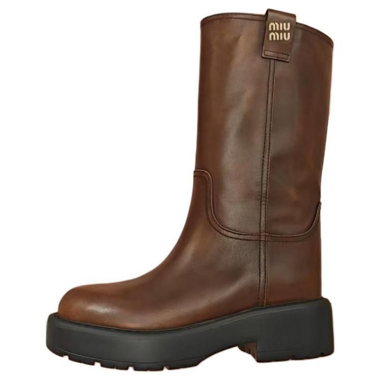 MIU MIU Ankle Boots Women's Brown