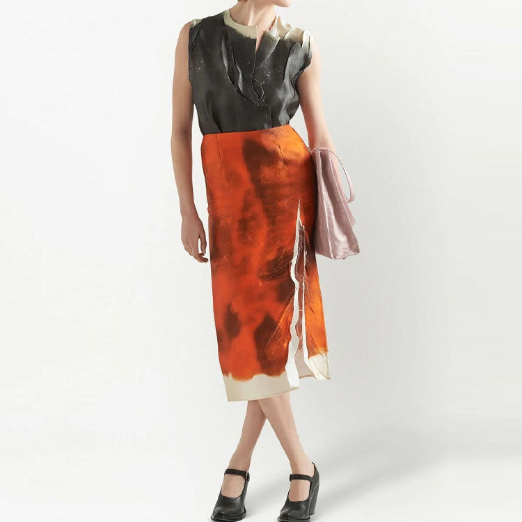 PRADA Casual Long Skirts Women's Orange