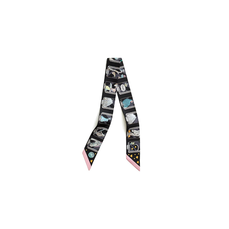 HERMES Silk Scarves Women's Black