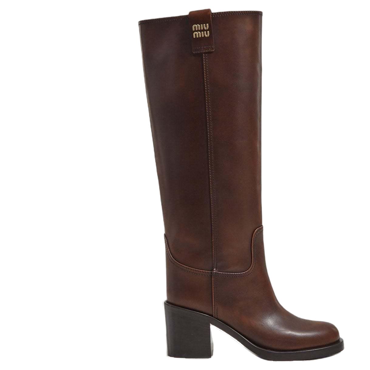 MIU MIU Knee high Boots Women's Brown