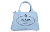 PRADA Cow Leather One Shoulder Handbags Women's Blue
