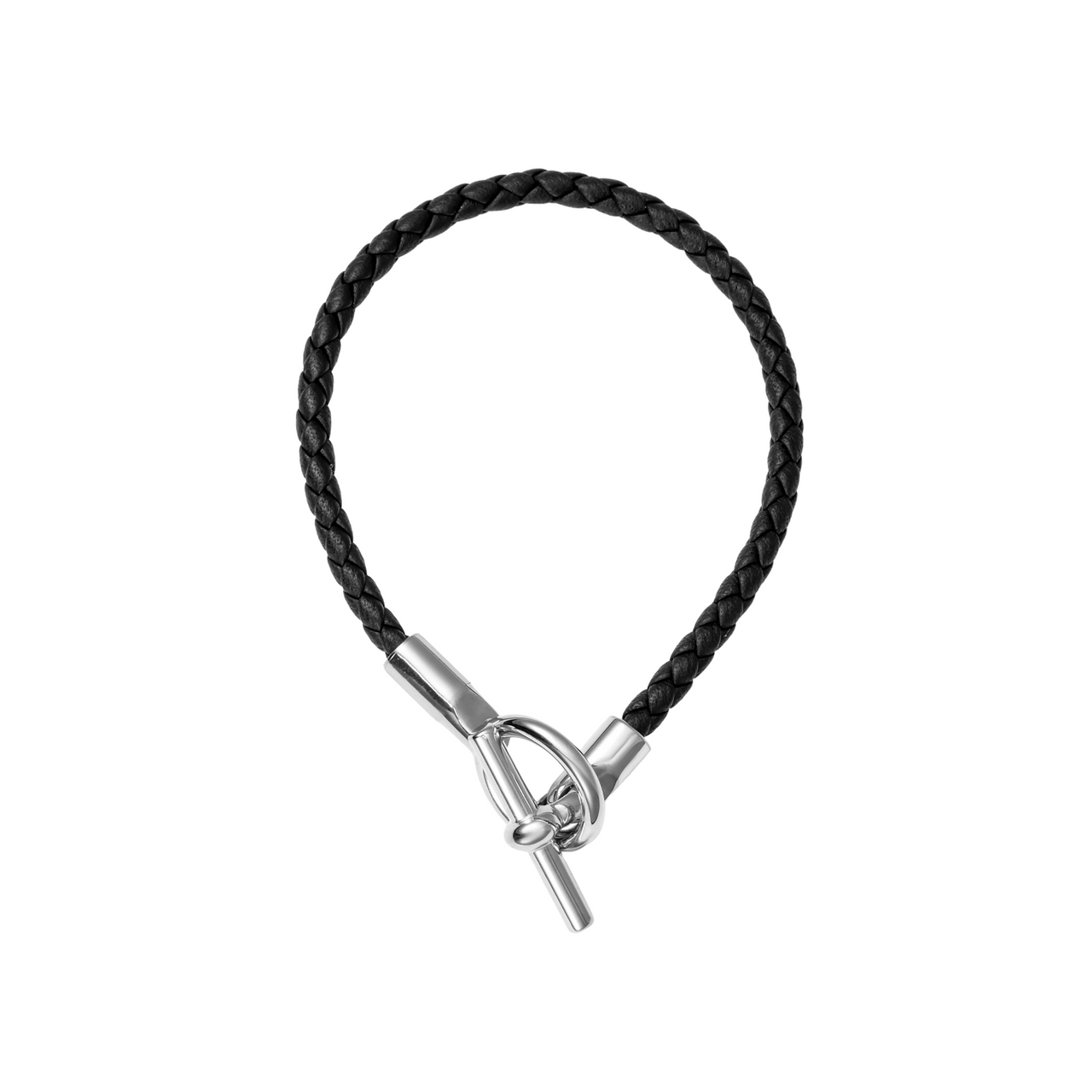 HERMES Metal Detail Wristbands Men's Black