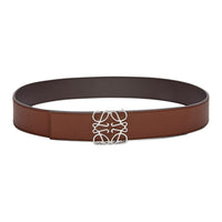 LOEWE Calfskin Leather Belts Men's Brown Width 3.5CM