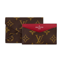 LOUIS VUITTON Kirigami Coated Canvas Coated Canvas Card Holder Women's Dark Red & Brown