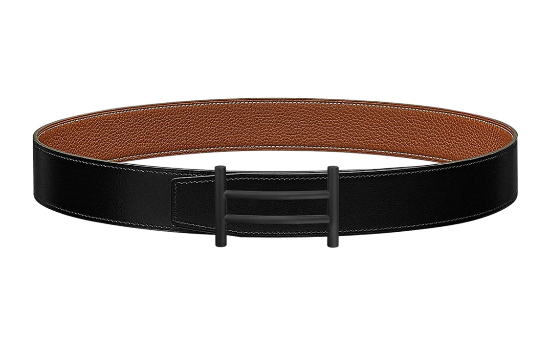 HERMES Leather Belts Men Black