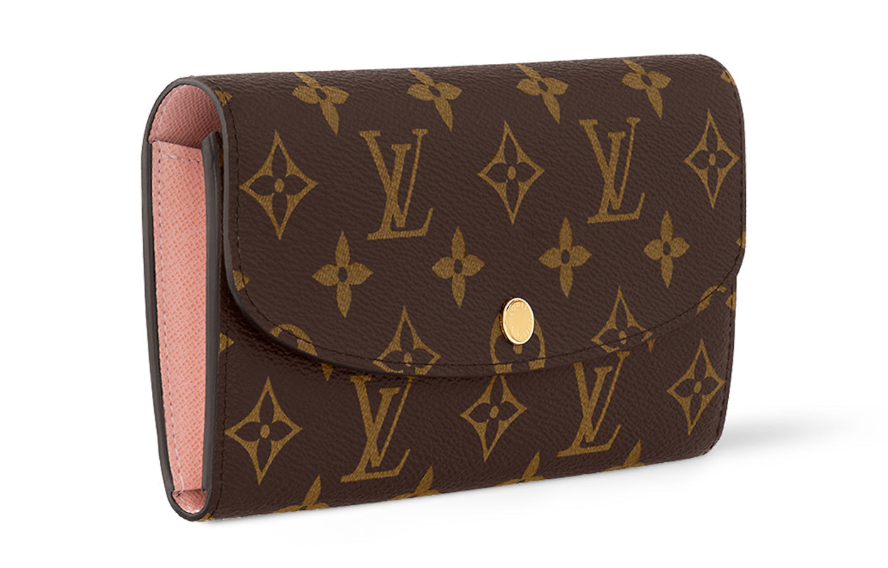 LOUIS VUITTON Emilie Coated Canvas With Leather Wallet Women's Ballet Pink