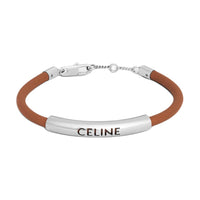 CELINE Plein Soleil Bracelet In Calfskin And Brass With Rhodium Finish